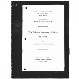 The Mineral Industry of Texas in 1958