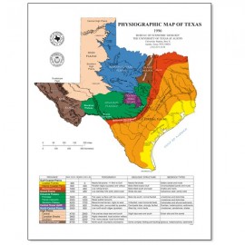 Physiographic Map of Texas. Page Sized