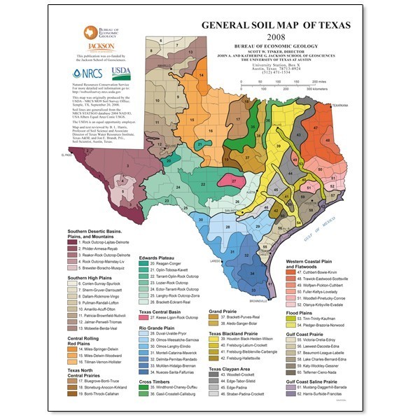 SM0012P. General Soil Map of Texas (poster) - The Bureau Store