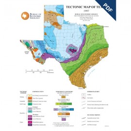Tectonic Map of Texas. Page Sized. Digital Download