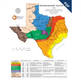 Physiographic Map of Texas. Page Sized. Digital Download