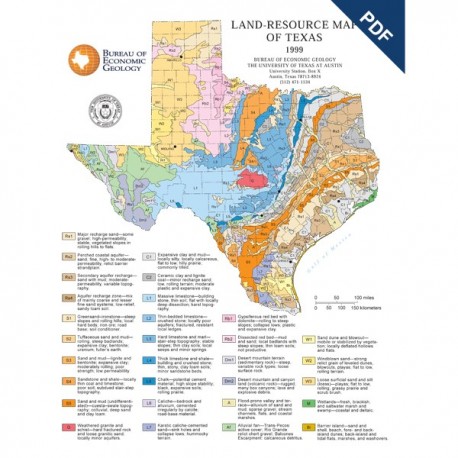 SM0007PD. Land Resources of Texas Map (poster) - Downloadable