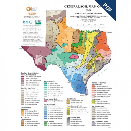SM0012PD. Poster - General Soil Map of Texas - Downloadable