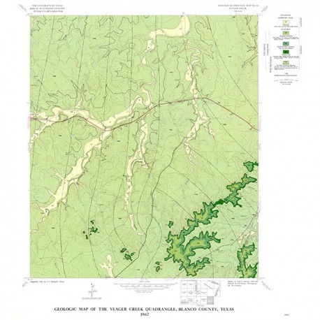 GQ0034. Geology of the Yeager Creek quadrangle, Blanco and Hays Counties, Texas