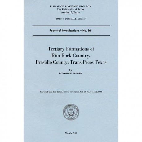 RI0036. Tertiary Formations of Rim Rock Country, Presidio County, Trans-Pecos Texas