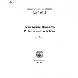 GC6502. Texas Mineral Resources: Problems and Predictions