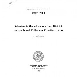 Asbestos in the Allamoore Talc District, Hudspeth and Culberson Counties