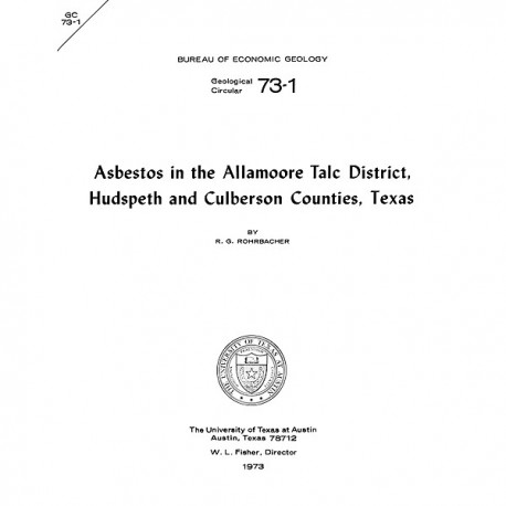 GC7301. Asbestos in the Allamoore Talc District, Hudspeth and Culberson Counties