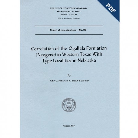 RI0039D. Correlation of the Ogallala Formation (Neogene) in Western Texas with Type Localities in Nebraska