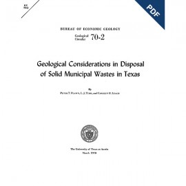 Geological Considerations in Disposal of Solid Municipal Wastes in Texas. Digital Download