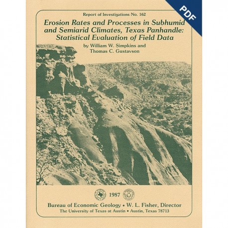 RI0162D. Erosion Rates and Processes in Subhumid and Semiarid Climates, Texas Panhandle:... - Downloadable PDF.