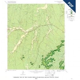 Yeager Creek Quadrangle, Blanco and Hays Counties, Texas. Digital Download