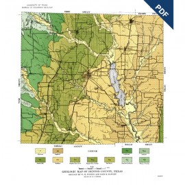 Geologic Map of Denton County, Texas. Digital Download