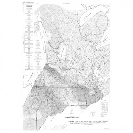 MM0012. Geologic Map of Southeastern Llano Uplift, Llano, Burnet, Blanco, and Gillespie Counties, Texas