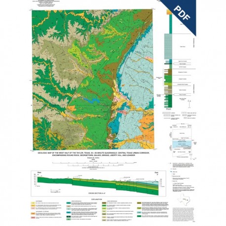 MM0043D. Geologic Map of the West Half of the Taylor, Texas, 30 x 60 Minute Quadrangle...