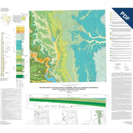 MM0051D. Geologic map of the East Part of Cleburne Texas, 30 x 60 Minute Quadrangle-Downloadable PDF
