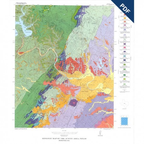 RX0001D. Color map, Plate VII of RI 86, Environmental Geology of the Austin Area-Downloadable