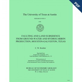 RN0008D. Faulting and Land Subsidence from Ground-Water and Hydrocarbon Production, Houston-Galveston, Texas - IAH REPRINT