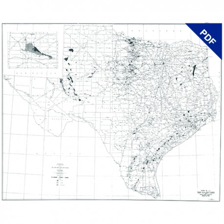 MM0022D. Oil, Gas, and Distillate Field Map of Texas, December 1945 - Downloadable PDF