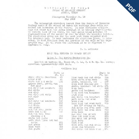 WR0018D. Well Records of Howard County [Texas] - Downloadable PDF