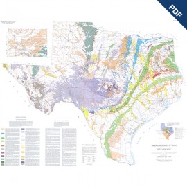 Mineral Resources of Texas Map. Digital Download