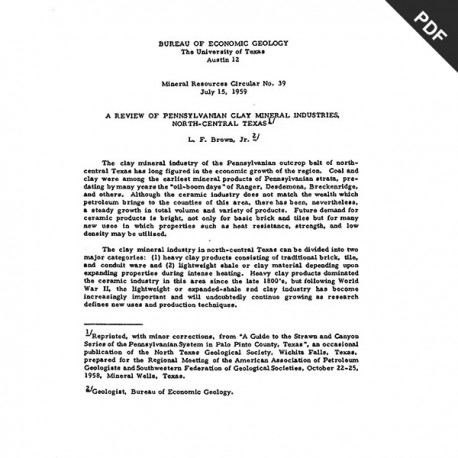 MC0039D. A Review of Pennsylvanian Clay Mineral Industries, North-Central Texas