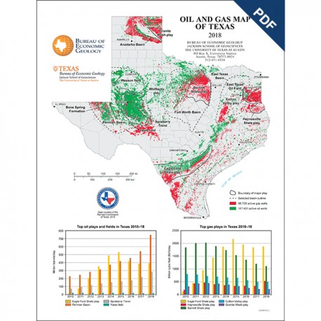 SM0010D. Oil and Gas Map of Texas - Page-Sized - Downloadable - The