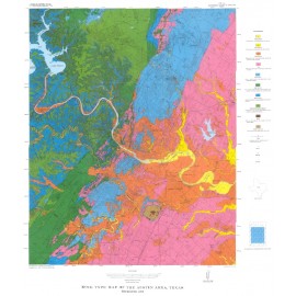 Color map, Plate I of RI 86, Rock-type Map of the Austin Area