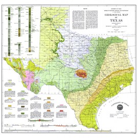 Geology of Texas Map, 1916