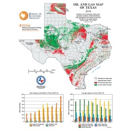 Oil and Gas Map of Texas Poster