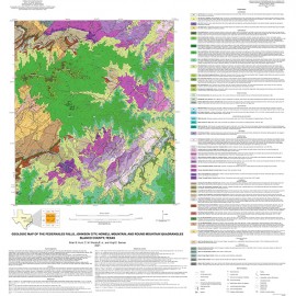 Geologic Map of the Pedernales Falls, Johnson City, Howell Mountain, and Round Mountain Quadrangles