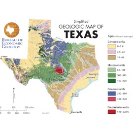 Simplified Geologic Map of Texas Postcard