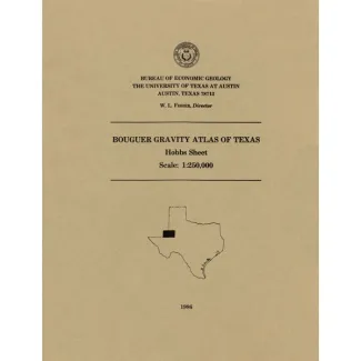 Bouguer gravity Atlas of Texas, Hobbs sheet