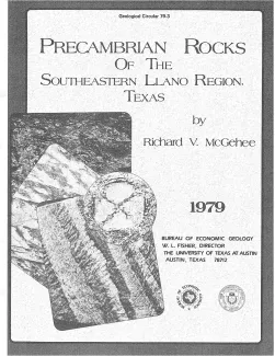 Precambrian rocks of the southeastern Llano region, Texas