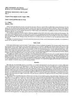 Fuller's Earth and Bentonite in Texas