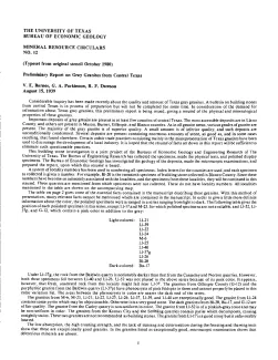 Preliminary report on gray granites from central Texas
