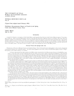 Preliminary reconnaissance report on fluorite in the Spring Creek area of Burnet County, Texas