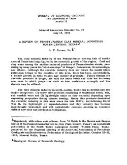 A Review of Pennsylvanian Clay Mineral Industries, North-Central Texas