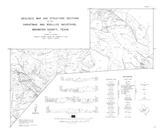 Geologic map and structure sections of the Christmas and Rosillos Mountains, Brewster County, Texas