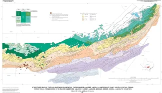 Structure Map of the San Antonio Segment of the Edwards Aquifer and Balcones Fault Zone, South-Central Texas: Structural Framework of a Major Limestone Aquifer: Kinney, Uvalde, Medina, Bexar, Comal, and Hays Counties