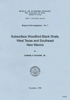 Subsurface Woodford black shale, West Texas and southeast New Mexico