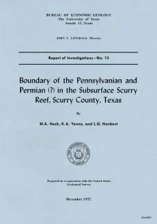 Boundary of the Pennsylvanian and Permian(?) in the subsurface Scurry reef, Scurry County, Texas
