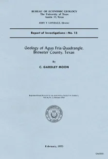 Geology of the Agua Fria quadrangle, Brewster County, Texas