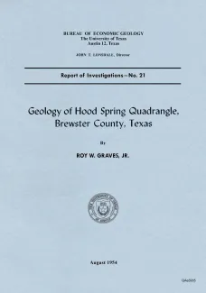Geology of Hood Spring quadrangle, Brewster County, Texas
