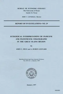 Ecological Interpretations of Pliocene and Pleistocene Stratigraphy in the Great Plains Region,