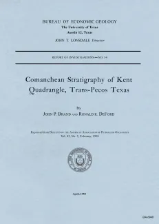 Comanchean Stratigraphy of Kent Quadrangle, Trans-Pecos Texas