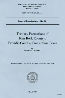 Tertiary formations of Rim Rock country, Presidio County, Trans-Pecos Texas