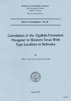 Correlation of the Ogallala Formation (Neogene) in Western Texas with Type Localities in Nebraska