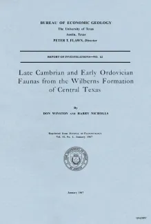 Late Cambrian and Early Ordovician faunas from the Wilberns Formation of central Texas
