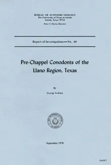 Pre-Chappel conodonts of the Llano region, Texas